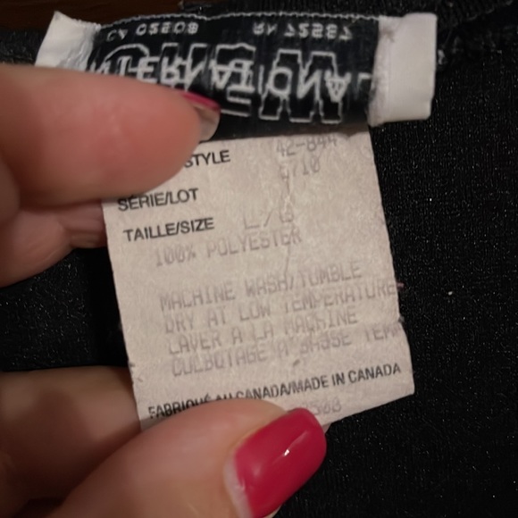 Black polyester crop zip front hoodie - Picture 4 of 4